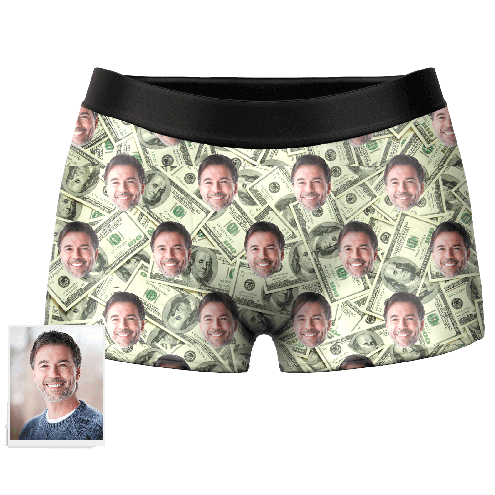 Men's Custom Face Boxer Shorts - Money