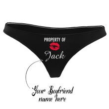 Custom Property of Yours Women's Thong for Girlfriend - Kiss