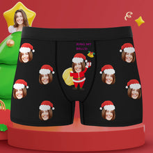 Custom Face Boxers Christmas Briefs Personalized Mens Underwear Funny Santa Claus Ring My Bells