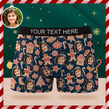 Custom Face Boxer Briefs Personalized Christmas Gingerbread Underwear Christmas Gift for Him