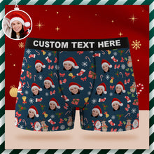 Custom Face Boxer Briefs Personalized Underwear Santa Claus and Elk Merry Christmas Gifts for Him
