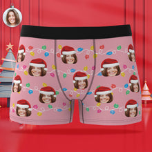 Custom Face Boxer Briefs Personalized Xmas Leds Underwear Christmas Gifts for Him