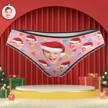 Custom Face Panties Personalized Photo Christmas Xmas Leds Lace Panties for Women
