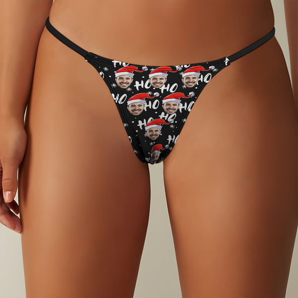 Custom Face on Women's Underwear Thongs Panty Christmas Gift - HO