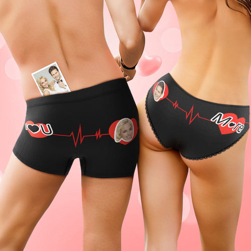 I Love You More Custom Face Couple Underwear Personalized Underwear Valentine's Day Gift
