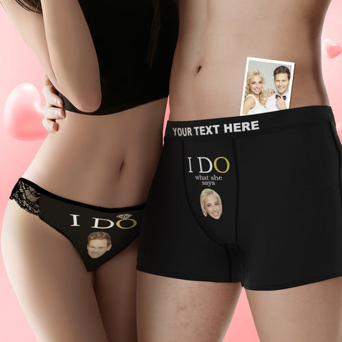 Custom Face Yes I Do Couple Underwear Personalized Underwear Valentine's Day Gift