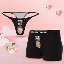 Custom Face Couple Underwear You are the Boss Personalized Underwear Valentine's Day Gift