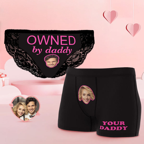 Custom Face Couple Underwear Yes Daddy Personalized Underwear Valentine's Day Gift