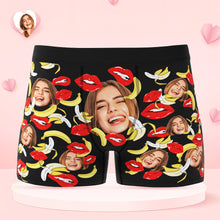 Custom Face Underwear Personalized Eat Banana Boxer Briefs and Panties Valentine's Day Gifts for Couple