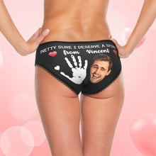 Custom Face Panties Personalized Photo Women's Lace Panties Pretty Sure I Deserve A Spanking Valentine's Day Gift