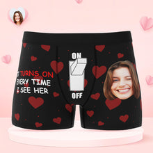 Custom Face Boxer Briefs Personalized Underwear IT TURNS ON EVERY TIME I SEE HER Valentine's Day Gifts for Him