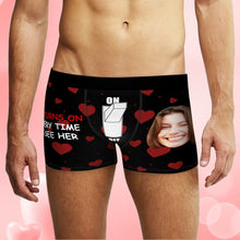 Custom Face Boxer Briefs Personalized Underwear IT TURNS ON EVERY TIME I SEE HER Valentine's Day Gifts for Him