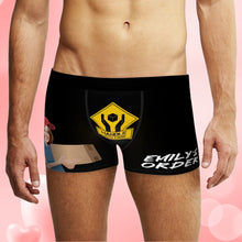 Custom Face Boxer Briefs Personalized Underwear HANDLE WITH CARE Valentine's Day Gifts for Him