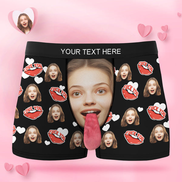 Custom Face Underwear Personalized Magnetic Tongue Underwear Love You Valentine's Gifts for Couple