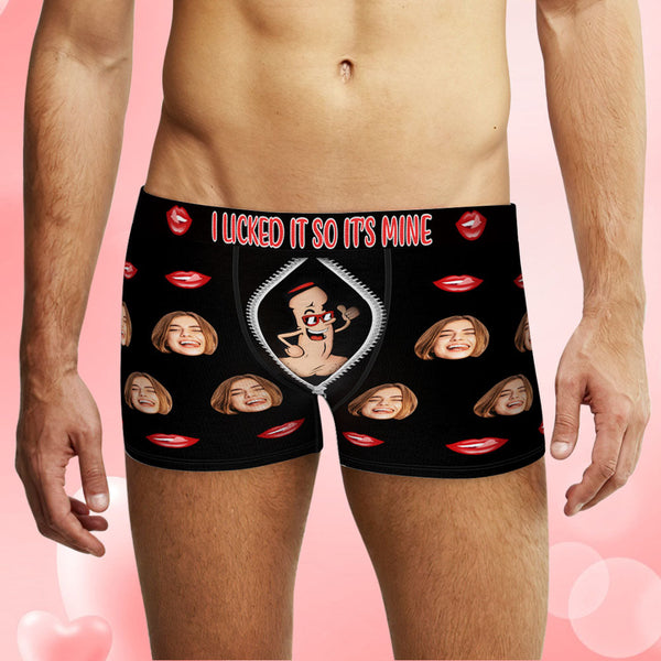 Custom Face Underwear Personalized Boxer Briefs and Panties I SUCKED IT SO IT'S MINE Valentine's Day Gifts for Couple