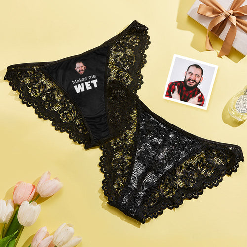 Custom Face Ring Linked Panty Makes Me Wet Personalized Photo Thong Panties Valentine's Day Gift