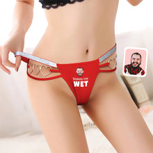 Custom Face Glitter Tape Cut Out Ring Panty Personalized Makes Me Wet Thong Valentine's Day Gift