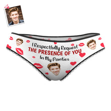 Custom Face Women's Panties I Respectfully Request The Presence Of You In My Panties Funny Gifts - SantaSocks
