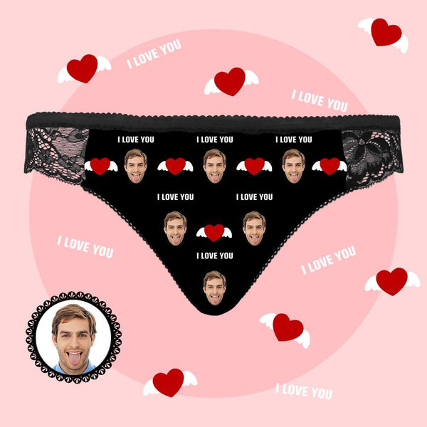 Custom Face Briefs I Love You Women's Boxer Birthday Gifts for Grilfriend