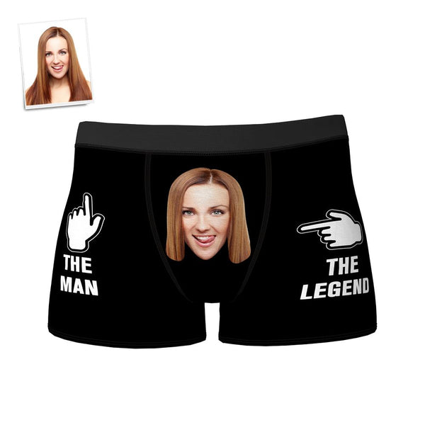 Custom Face Boxer Shorts Personalized Photo Boxer Shorts Valentine's Day Gifts - THE LEGEND
