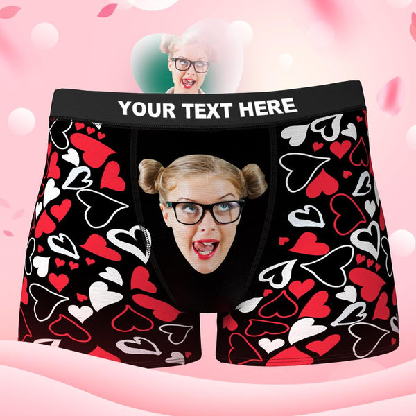 Custom Face Boxer Shorts Personalized Photo Boxer Shorts Romantic Valentine's Day Gifts - love