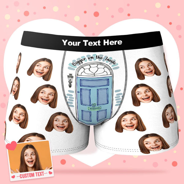 Custom Face Boxer Shorts Personalized Photo Boxer Shorts Valentine's Day Gifts for Him - Bigger on the inside