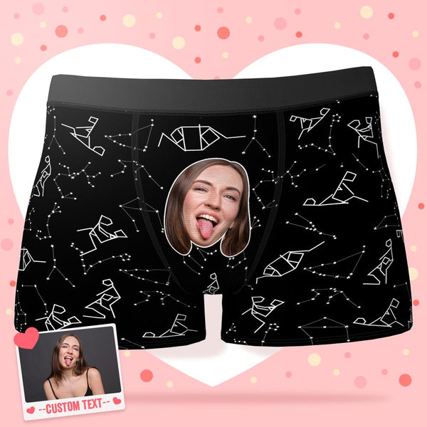 Custom Face Boxer Personalize XOXO Underwear Valentine's Gifts for Him - Constellation