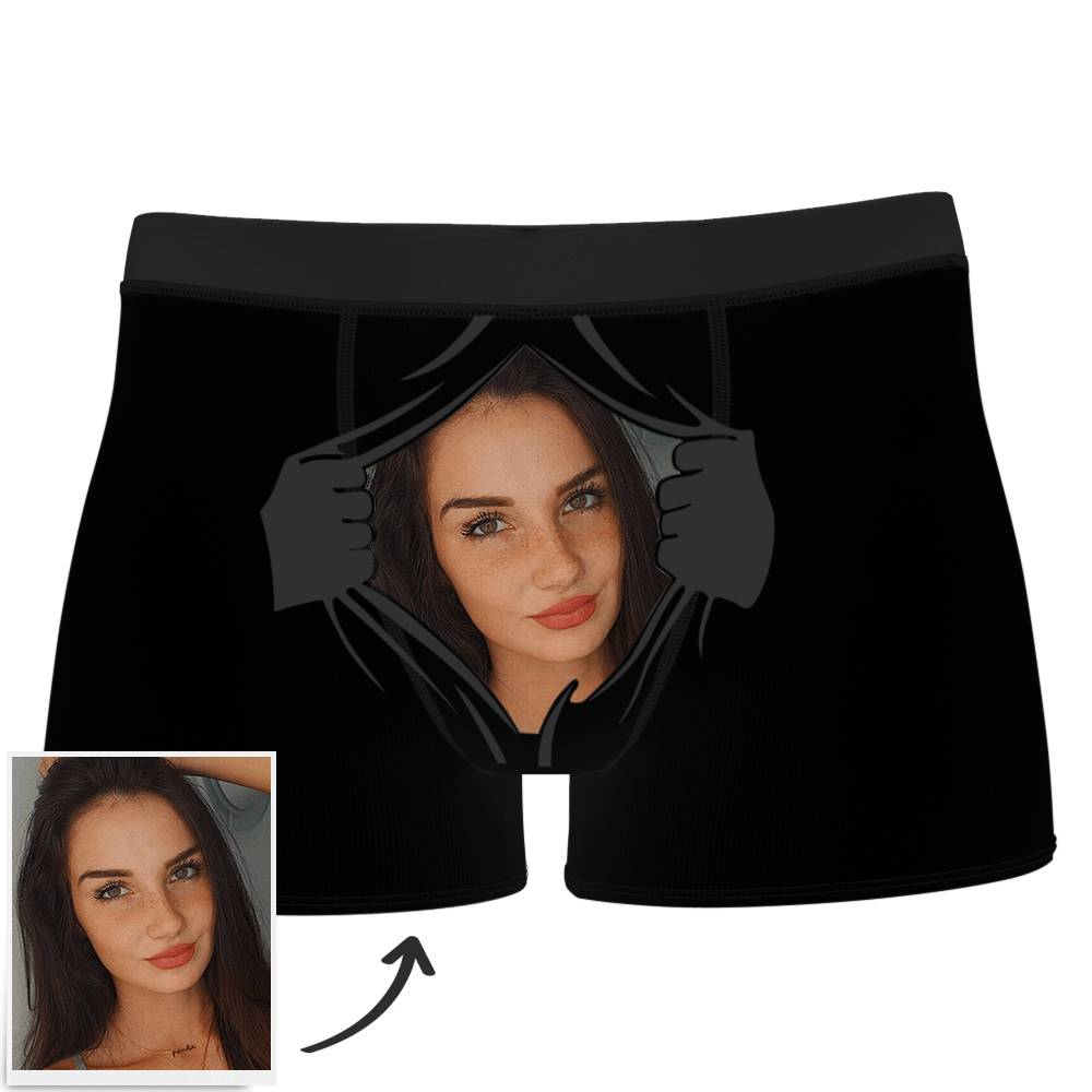 Custom Girlfriends Face with Hands Boxer Shorts