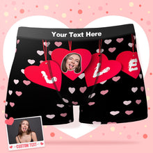 Custom Face Boxer Shorts Personalized Photo Boxer Shorts Valentine's Day Gifts for Him - LOVE