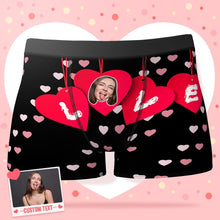 Custom Face Boxer Shorts Personalized Photo Boxer Shorts Valentine's Day Gifts for Him - LOVE