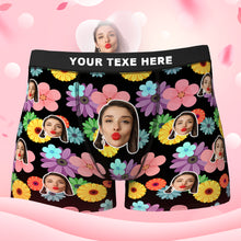 Custom Face Boxer Shorts Personalized Photo Boxer Shorts Valentine's Day Gifts - Colorful Flowers