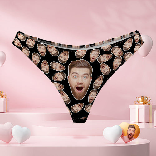 Custom Boyfriend Face Thong Panties Funny Gift For Her