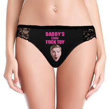 Custom Women Lace Panty Face Sexy Panties Women's Underwear - Daddy's Little Fuck Toy - SantaSocks