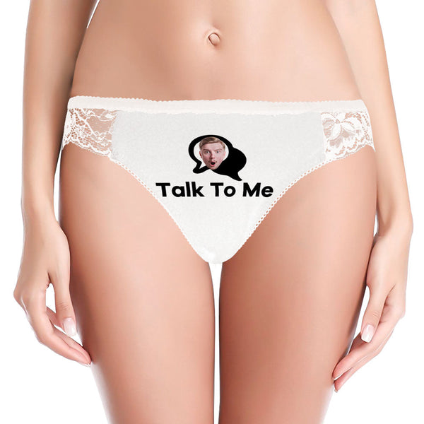 Custom Women Lace Panty Face Sexy Panties Women's Underwear - Talk To Me - SantaSocks