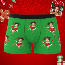 Custom Photo Boxer Santa Claus Face Underwear Couple Gifts Christmas Gift AR View - soufeelus