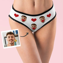 Custom Face Panties Personalized Red Lips and Heart Underwear Valentine's Day Gift