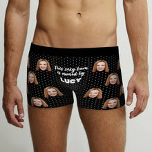 Custom Face Boxer Briefs Personalized Photo Underwear for Men This Sexy Bum is Owned