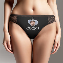 Custom Women Lace Panty I Love Cock Photo Sexy Panties Sweet Gift