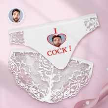 Custom Women Lace Panty I Love Cock Photo Sexy Panties Sweet Gift