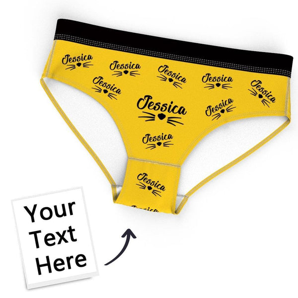Custom Name On Love Panties Women Photo Underwear