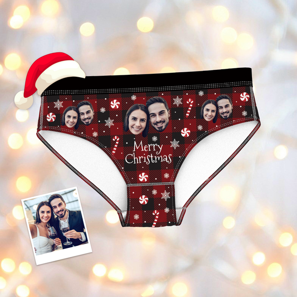 Custom Couple Photo Women's Panties personalized merry Christmas panties Christmas gifts