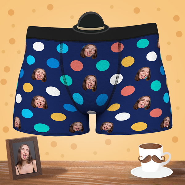 Custom Men's Dots Boxer Shorts - Fashion