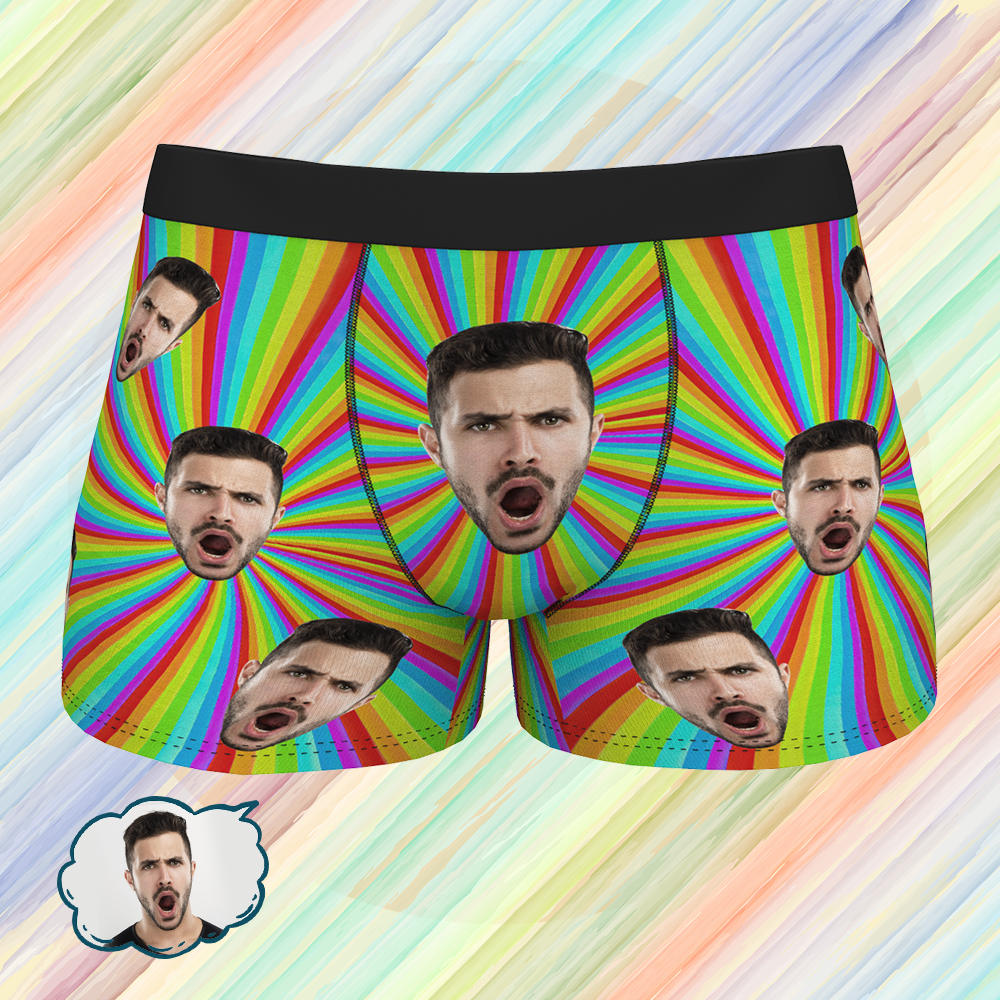 Custom Face Boxer Shorts - Colorful Fancy