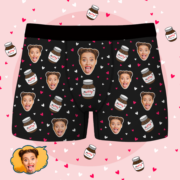 Custom Face Boxer Shorts Personalized Photo Boxer Shorts - Nutty About You