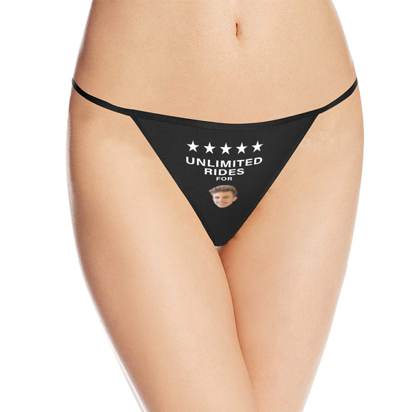 Custom Face Thong, Funny Women Sexy Face Printed Thong