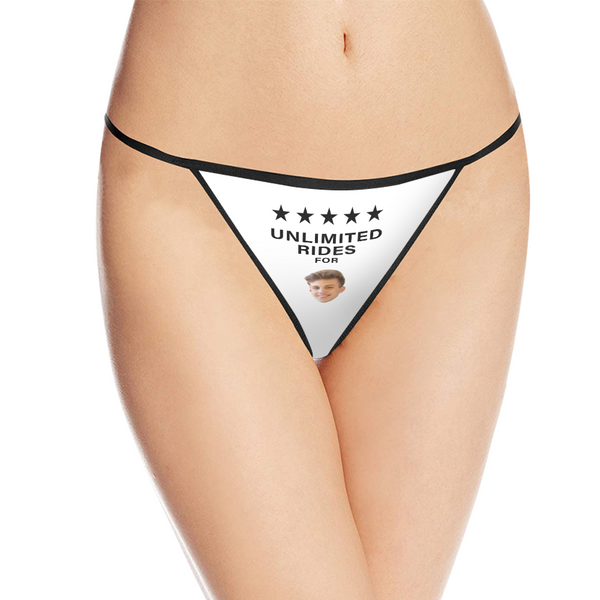 Custom Face Thong, Funny Women Sexy Face Printed Thong