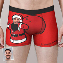 Custom Face Boxer Shorts Personalized Photo Boxer Shorts Christmas Gift - the Piesent is Coming
