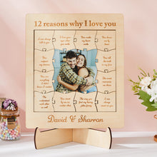 12 Reasons Why I Love You Custom Photo Name Acrylic Wooden Puzzle - Get Photo Blanket