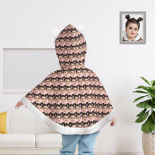 Custom Face Cape Comes with Kids Hat Warm Cape Gift for Kids