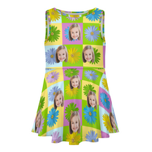 Custom Face Dress Personalized Summer Hawaiian Girls'Dresses Colored Daisies
